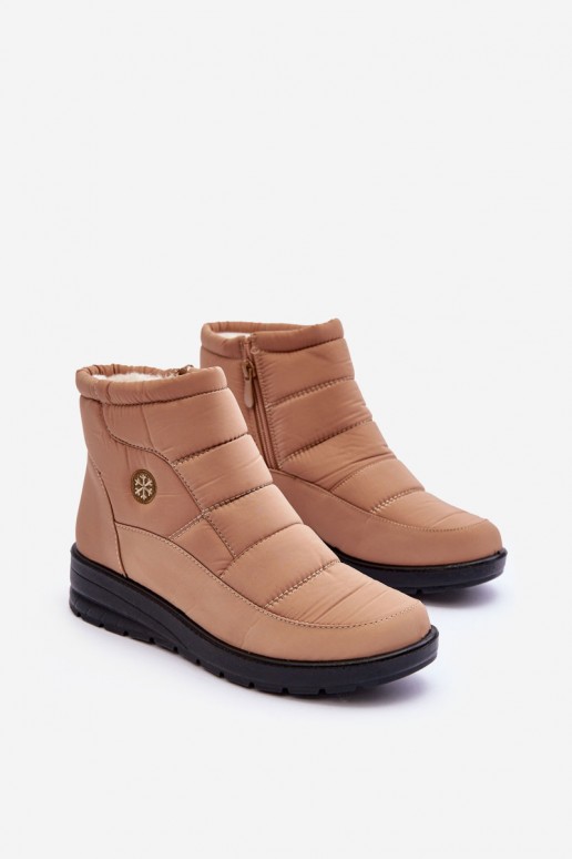 damen isolierte Schneestiefel in sandfarben Helis