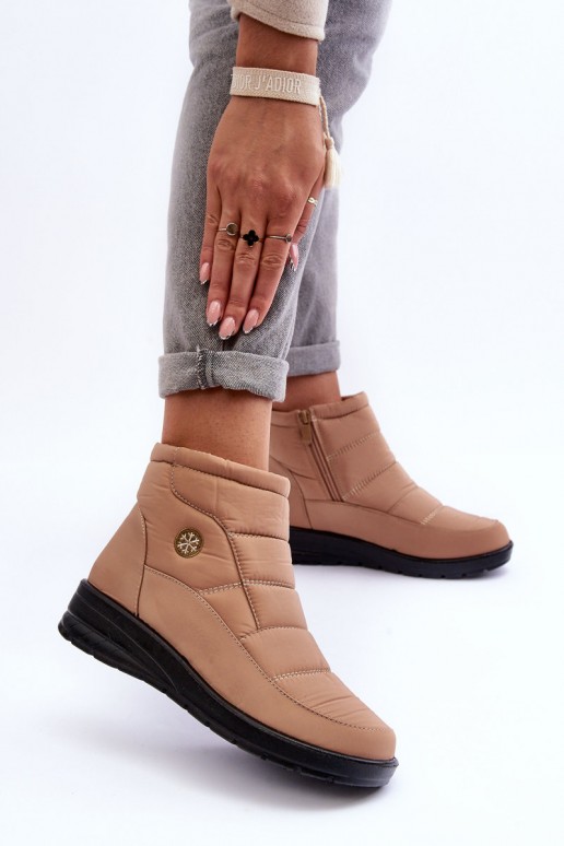 damen isolierte Schneestiefel in sandfarben Helis