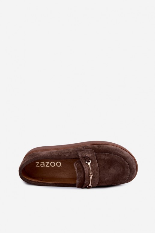 Mokassins aus braunem Kunstveloursleder Zazoo