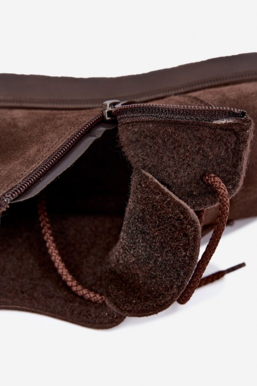 isolierte Stiefeletten aus braunem Naturleder Zazoo