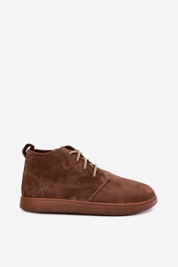 gefütterte Stiefeletten aus natürlichem Leder Zazoo 328 in braun 2
