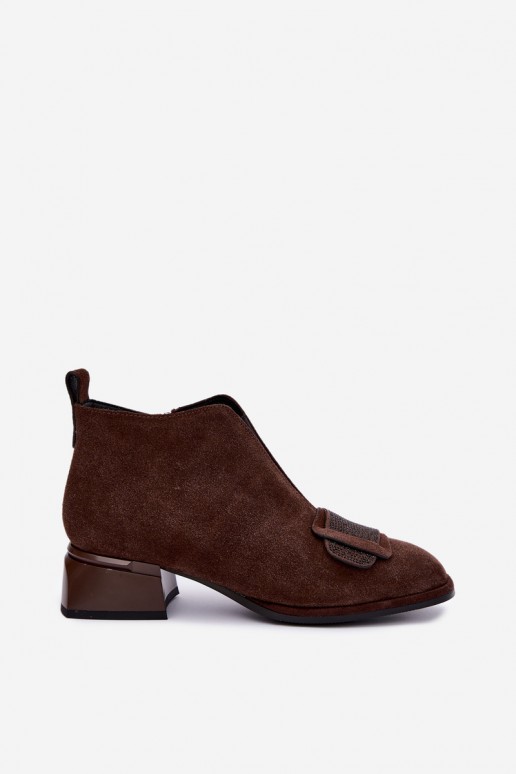 gefütterte Stiefel aus Kunstveloursleder Klocke Artiker 59C0106 in braun