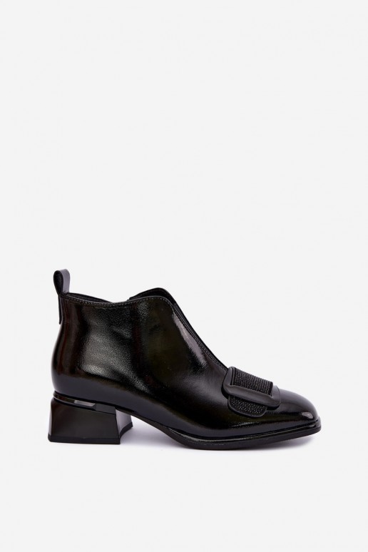 lackierte gefütterte Stiefeletten Klocke Artiker 59C0108 in schwarz
