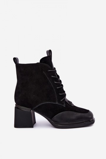 schnürstiefeletten aus Kunstveloursleder Artiker 59C0116 in schwarz 2