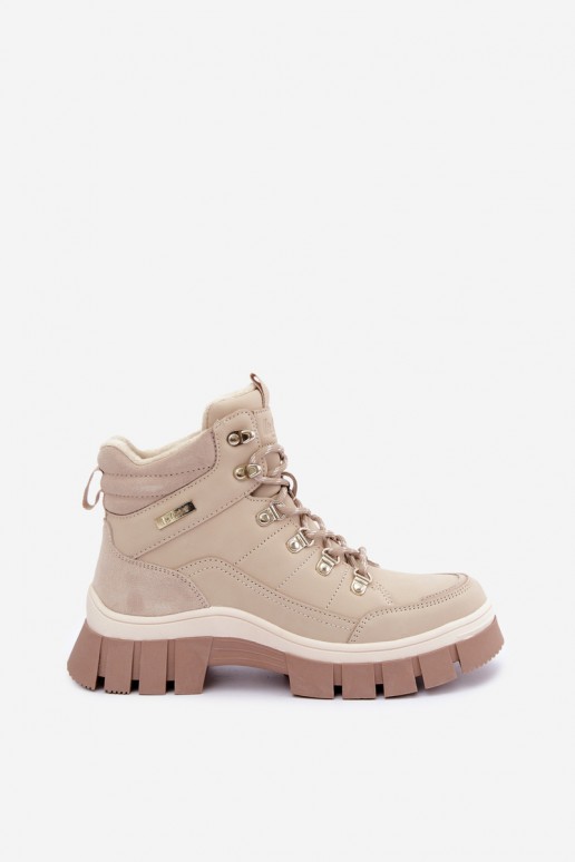 gefütterte Damenschuhe Lee Cooper LCJ-26-31-4581 in sandfarben