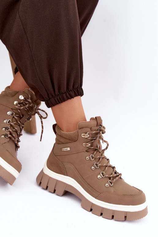 gefütterte Damenschuhe Lee Cooper LCJ-26-31-4582 in sandfarben