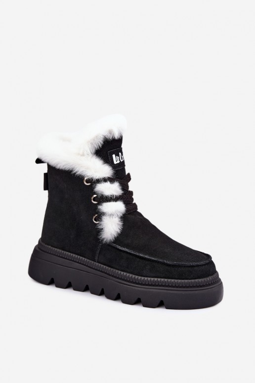 Damen Schneestiefel aus Kunstveloursleder Lee Cooper LCJ-25-01-3737 in schwarz