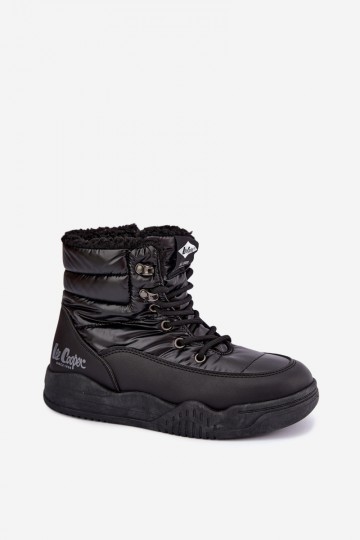 mit Schnürsenkeln Schneestiefel Schuhe Lee Cooper LCJ-44-4562 schZuarze Farbe