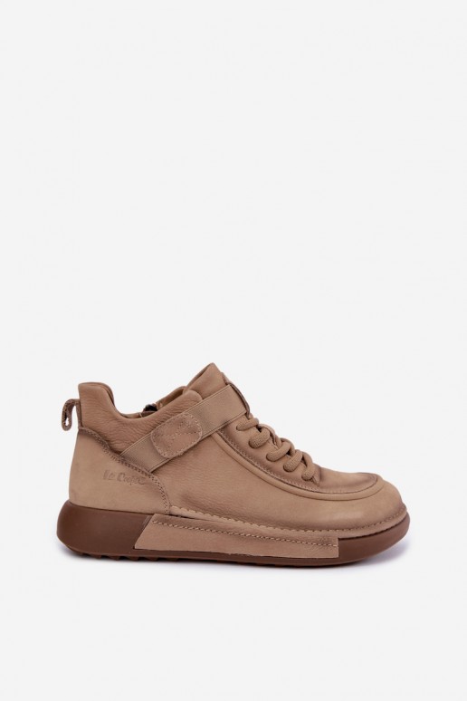 sich Zuarm laufen StiefelErmöglichtturalnej Skóry Lee Cooper LCJ-26-19-4603 Khaki-Farbe