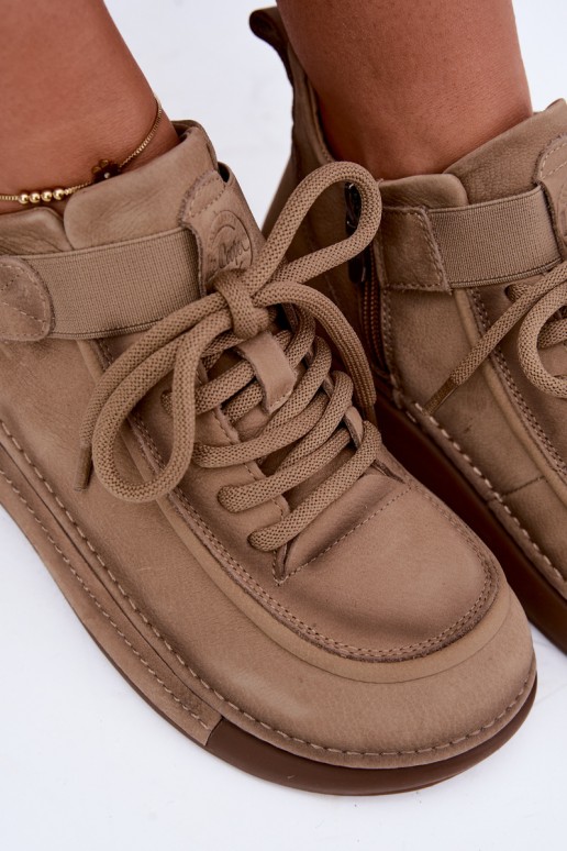 sich Zuarm laufen StiefelErmöglichtturalnej Skóry Lee Cooper LCJ-26-19-4603 Khaki-Farbe