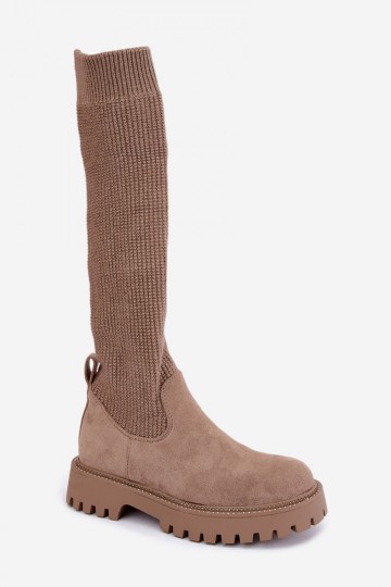 Stiefel mit sockenartiger Innensohle Beige Sarielle