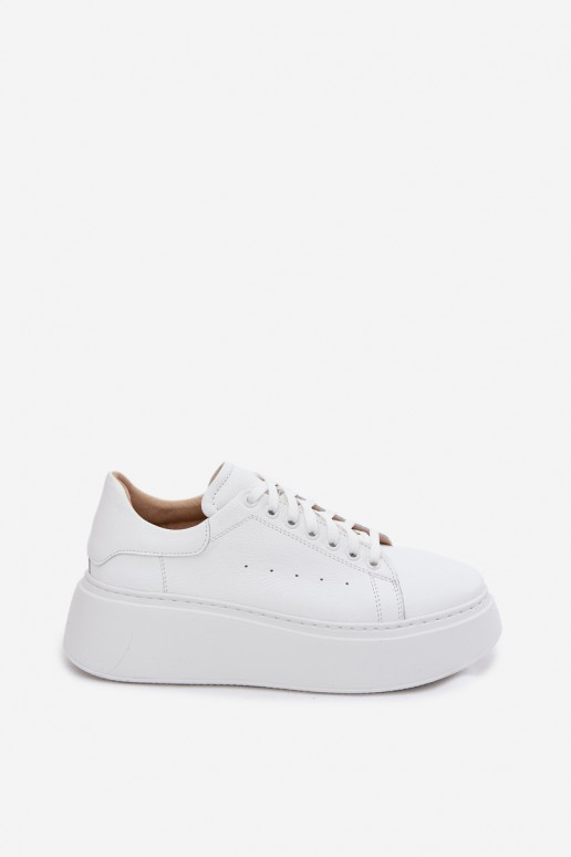 Weiße Damen-Sneaker mit Plattform Zazoo N408S2