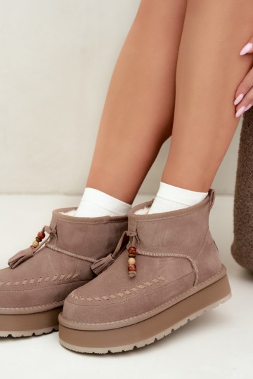 Schneestiefel aus Kunstveloursleder in Sandfarbe Big Star UU274679 2