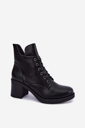 Wärmende Damen-Stiefeletten mit Schnürung in Schwarz Garella 2