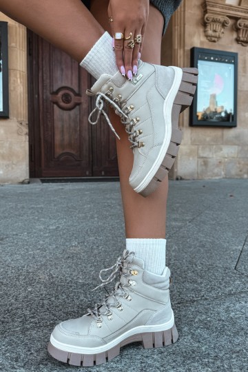gefütterte Damenschuhe Lee Cooper LCJ-26-31-4581 in sandfarben