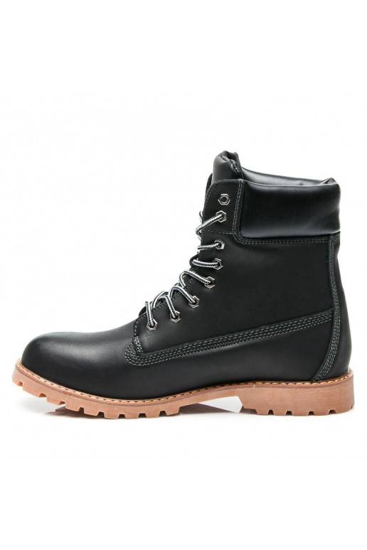 Stylische schwarze Stiefel 0251B / S3-46P  - 2