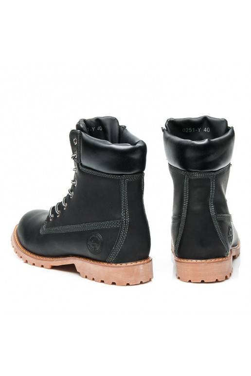 Stylische schwarze Stiefel 0251B / S3-46P  - 3