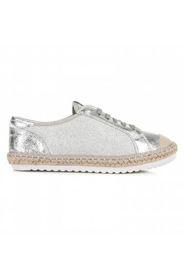 Textil-Espadrilles in Grau- und Silbertönen HSYFA11S  - 1 2