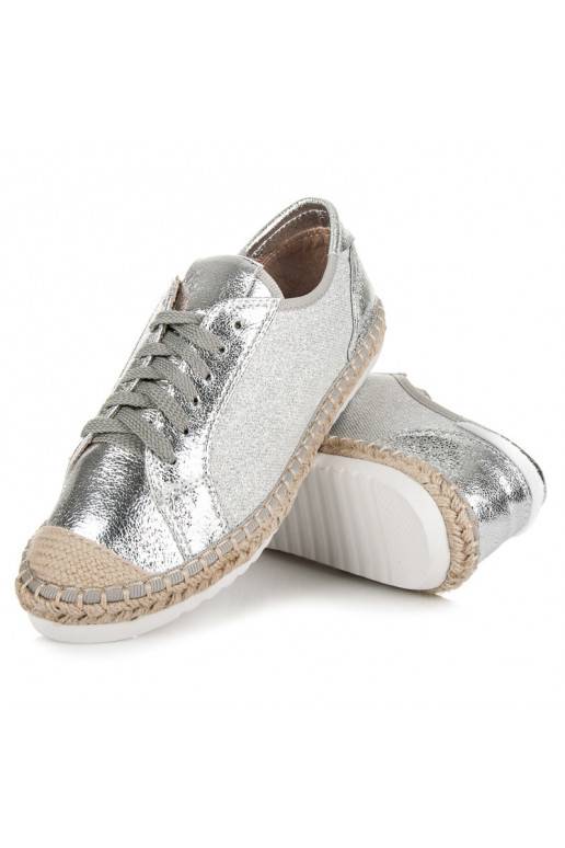 Textile graue und silberne Espadrilles HSYFA11S