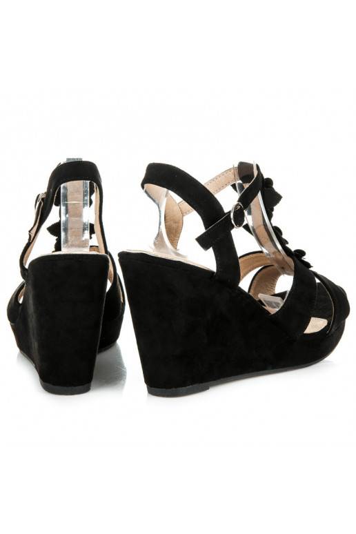 Stylische schwarze Plattformsandalen B501B