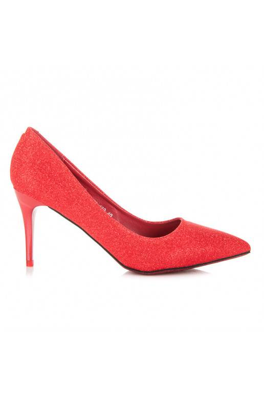 Glänzende festliche rote High Heels LEI-139R  - 2 Glänzende festliche rote High Heels LEI-139R  - 2