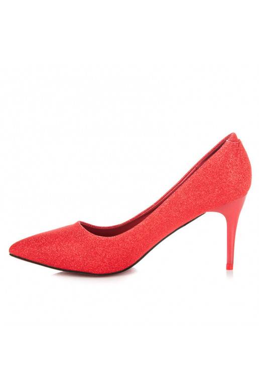 Glänzende festliche rote High Heels LEI-139R  - 5 Glänzende festliche rote High Heels LEI-139R  - 5