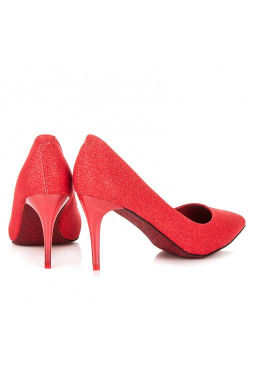 Glänzende festliche rote High Heels LEI-139R  - 6 Glänzende festliche rote High Heels LEI-139R  - 6