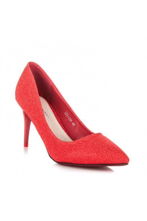 Glänzende festliche rote High Heels LEI-139R