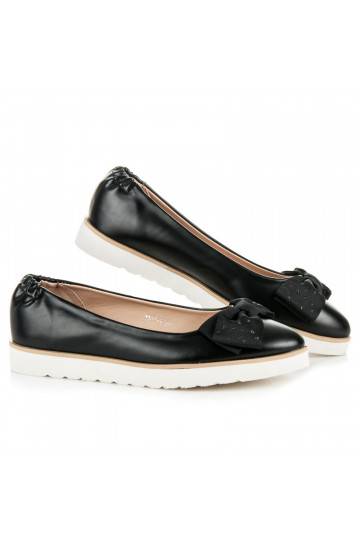 Schwarze VICES Ballerinas mit dekorierten Schleifen 1157-1B 2