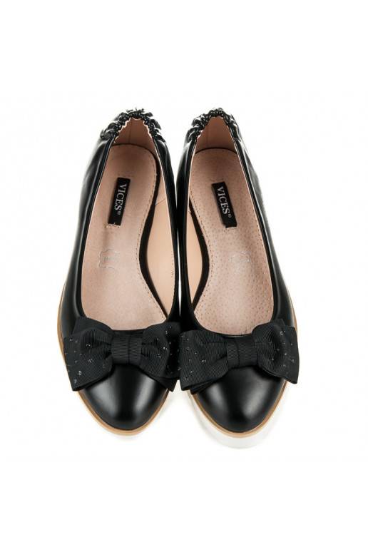 Schwarze VICES Ballerinas mit verzierten Bändern 1157-1B  - 3 Schwarze VICES Ballerinas mit verzierten Bändern 1157-1B  - 3