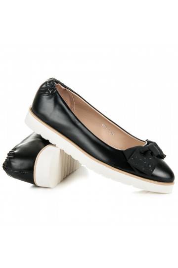 Schwarze VICES Ballerinas mit dekorierten Schleifen 1157-1B