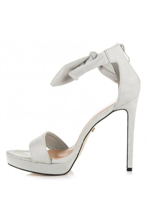 Wildledergraue High-Heel-Sandalen mit Schnürverschluss AF-8675G  - 4 Wildledergraue High-Heel-Sandalen mit Schnürverschluss AF-8675G  - 4