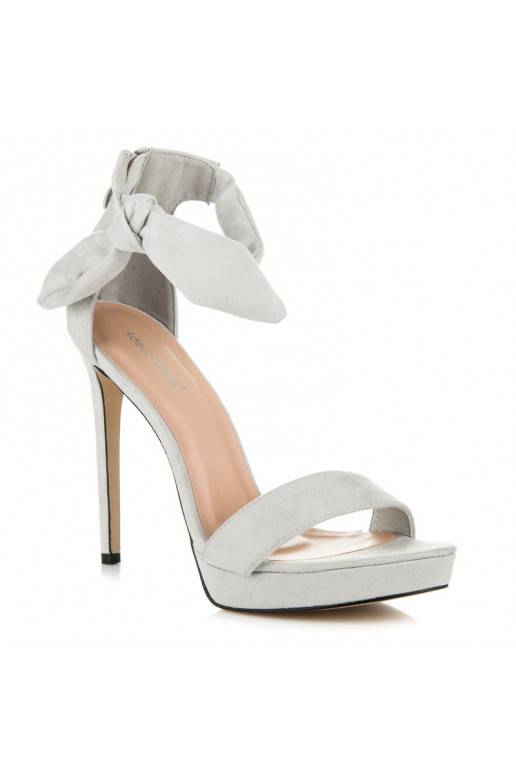 Graue Wildleder High-Heelsandalen mit Schnürsenkeln AF-8675G