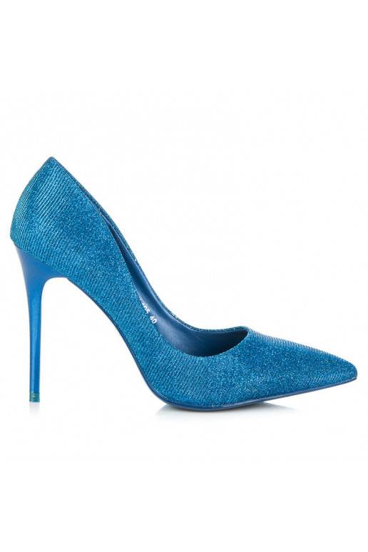 Glänzende blaue High-Heelschuhe LEI-105BL