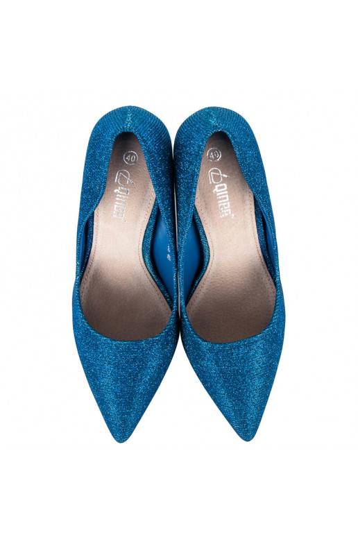 Glänzende blaue Schuhe mit hohem Absatz LEI-105BL  - 4 Glänzende blaue Schuhe mit hohem Absatz LEI-105BL  - 4