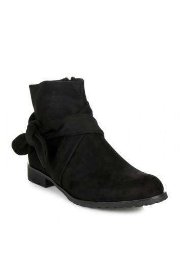 Schwarze Stiefel aus Öko-Wildleder IDEAL SHOES ES8508B  - 4 2