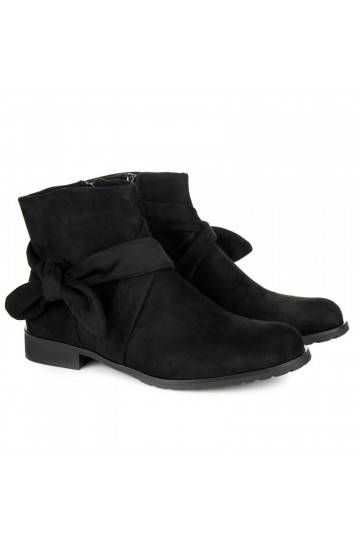 Schwarze Stiefel aus Öko-Wildleder IDEAL SHOES ES8508B  - 4