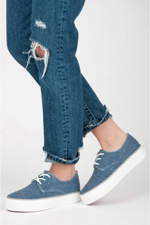 Kylie blaue klobige Stiefel mit Nieten K1832001JE  - 1