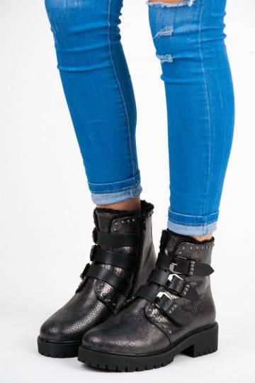Stylische beheizte Betler-Schnallenstiefel JT39-2BR  - 2 2