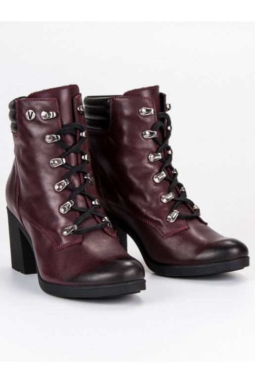 Dunkelrote Damenschuhe VINCEZA Lace Up 1274/5BUR  - 3 Dunkelrote Damenschuhe VINCEZA Lace Up 1274/5BUR  - 3