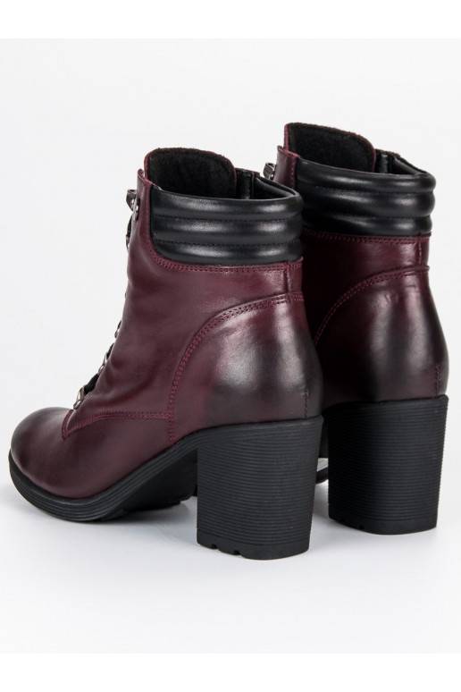 Dunkelrote Damenschuhe VINCEZA Lace Up 1274/5BUR