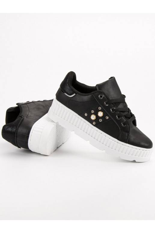 Schwarze Plateauschuhe  - 4