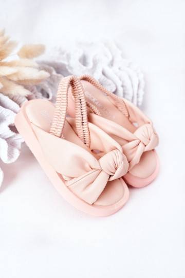 Sandalen für Kinder mit Druckknopfverschluss, rosa Farbe