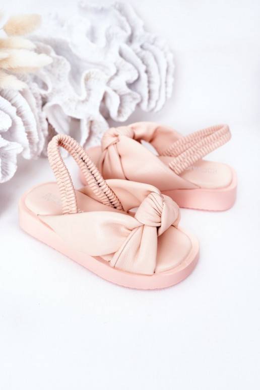Sandalen für Kinder mit Druckknopfverschluss, rosa Farbe