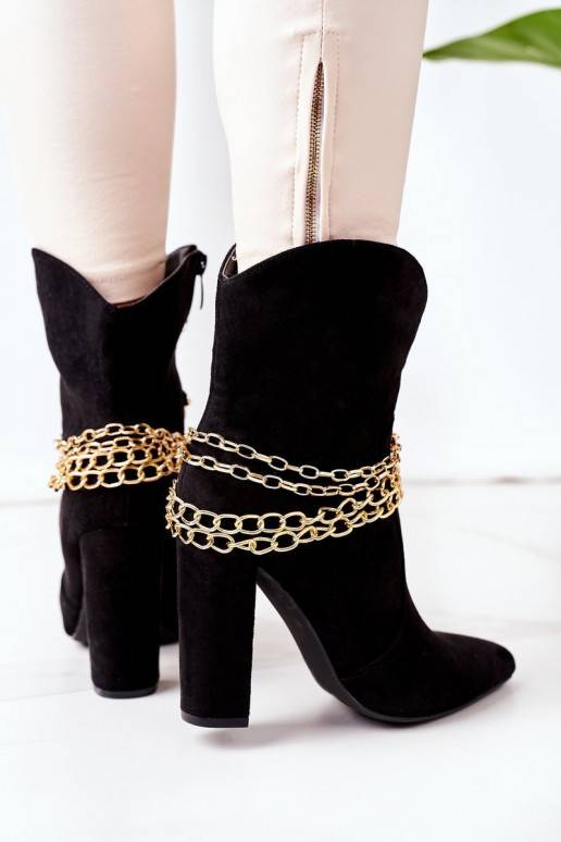 Beheizte Stiefel mit Absatz in... Beheizte Stiefel mit Absatz in...