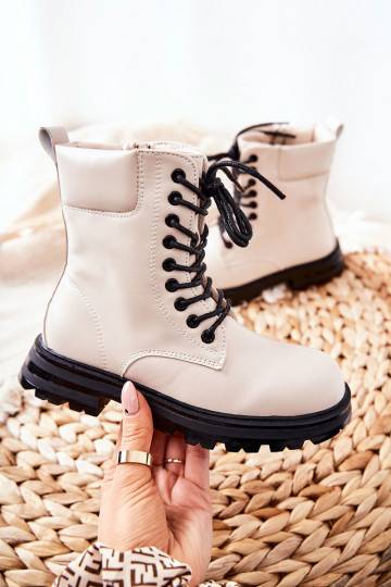 Klassisches Modell Kinderstiefel mit Reißverschlüssen beige Clarika 2
