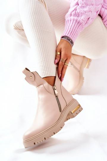 Stiefel warm Cut Out beige... 2