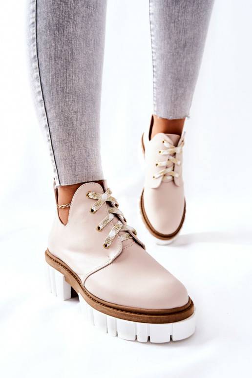 Stiefel Cut Out mit Riemchen beige Kaxo Stiefel Cut Out mit Riemchen beige Kaxo