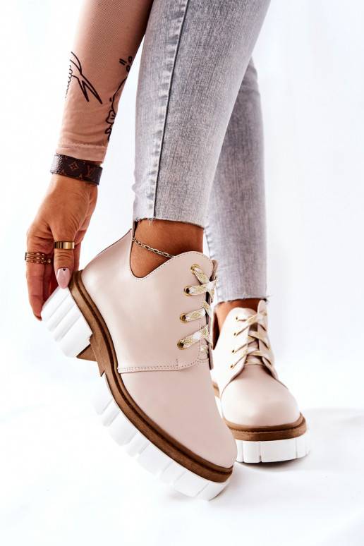 Stiefel Cut Out mit Riemchen beige Kaxo Stiefel Cut Out mit Riemchen beige Kaxo