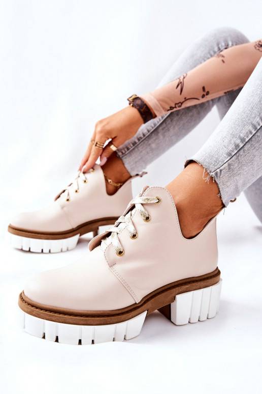 Stiefel Cut Out mit Riemchen beige Kaxo Stiefel Cut Out mit Riemchen beige Kaxo
